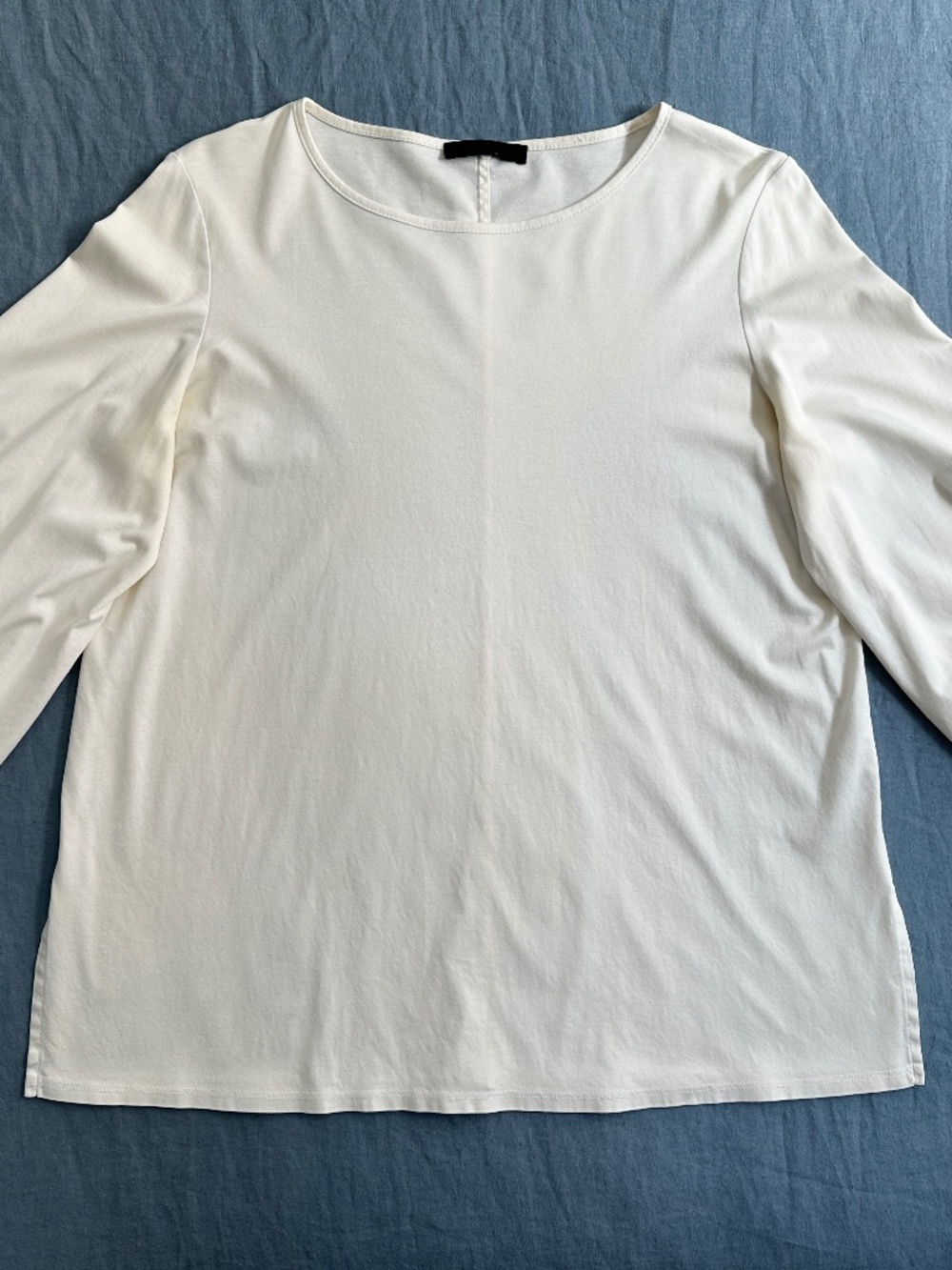 THE ROW Cream White Cotton Blouson Sleeve Shirt, US Size S